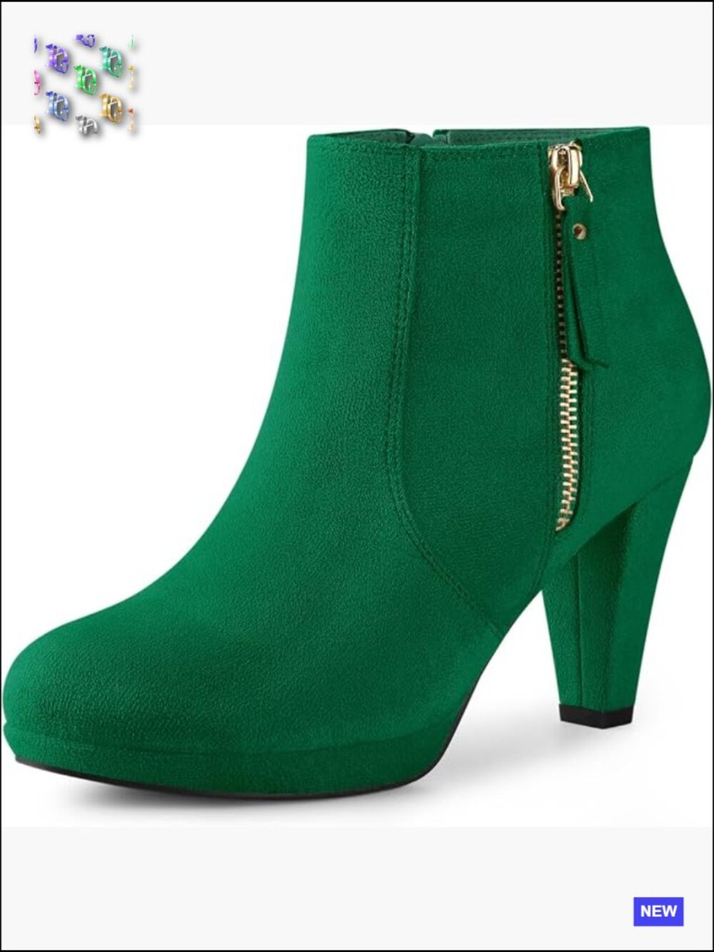 Chunky Heels Ankle Boots Platform Round Toe Side Zip Wedding Party Dress Shoes
